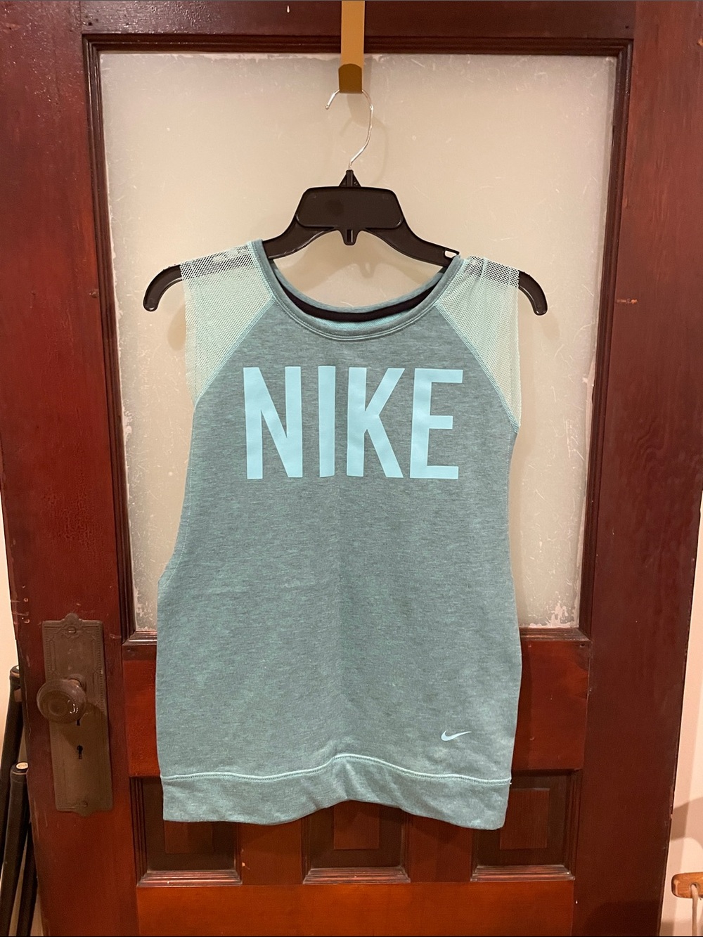 Nike Teal Sleeveless Workout Tank with Light Blue Logo